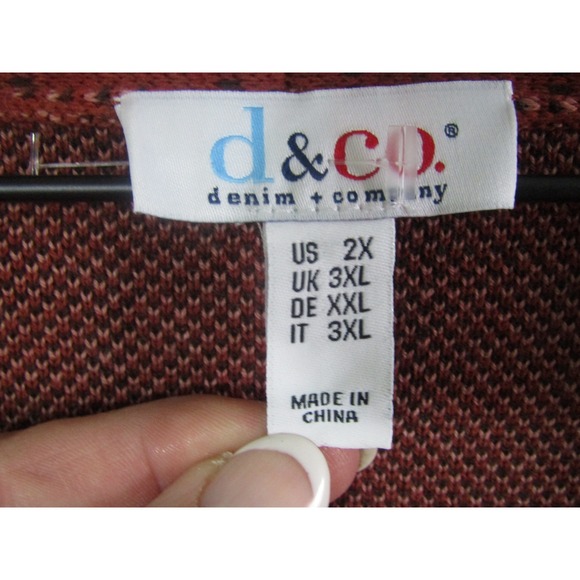 D&Co Womens Red Plaid Open Front Cardigan Sweater Jacket Pockets - Picture 6 of 10